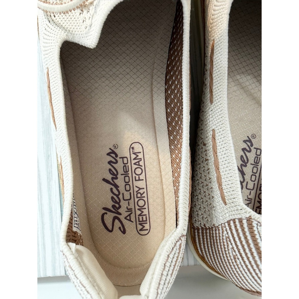 Skechers Modern Comfort Coastal Drive Beige Knit Slip On Sneakers Womens Size 11 - Picture 3 of 7